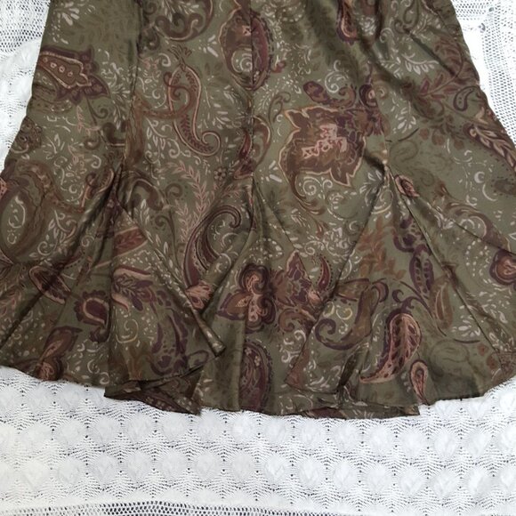 LRL Lauren Ralph Lauren silk skirt green size 8P - Picture 9 of 9